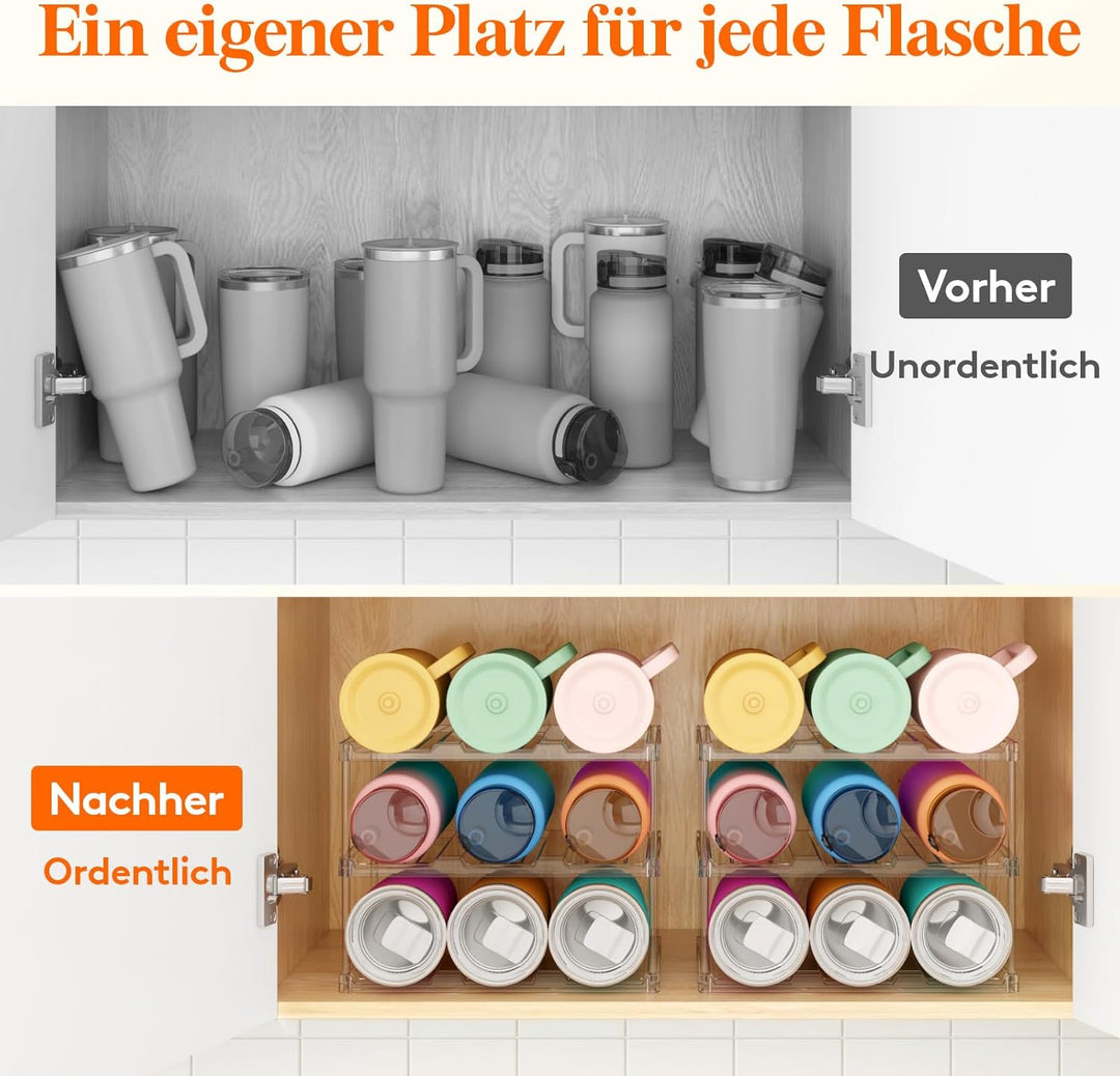 Lifewit Stapelbarer Flaschenhalter für Schrank, Gefrierschrank, Vorratskammer, Kunststoff Wasserflas