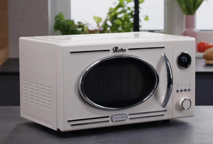 Kalorik Retro Mikrowelle, Vintage-Design, mit Grillfunktion, Digitale Steuerung, MW2600DGC 1150W, 46