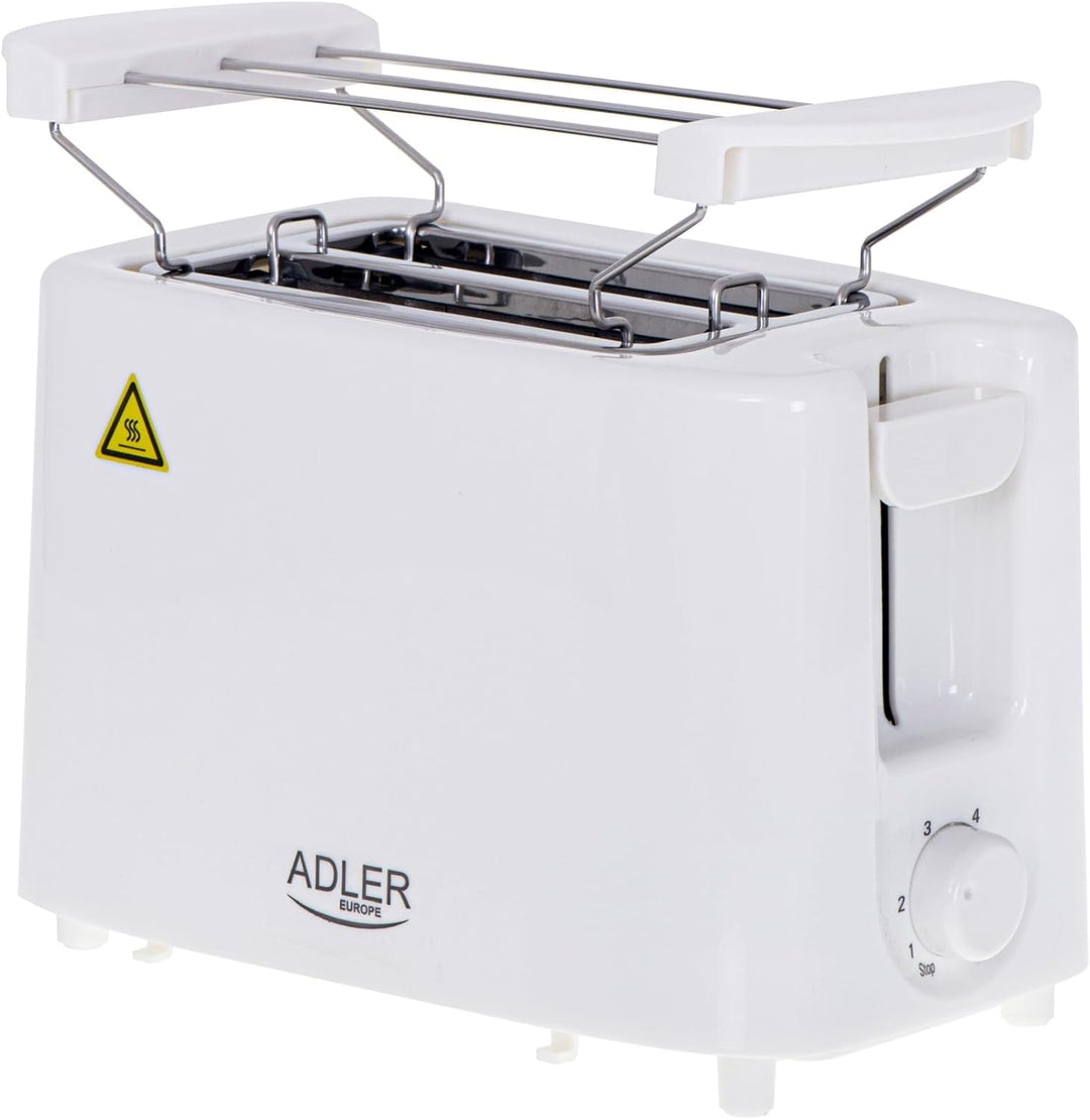 ADLER Toaster 2 Scheiben, 650-750 W, 75 cm Kabel & 6 Bräunungsstufen