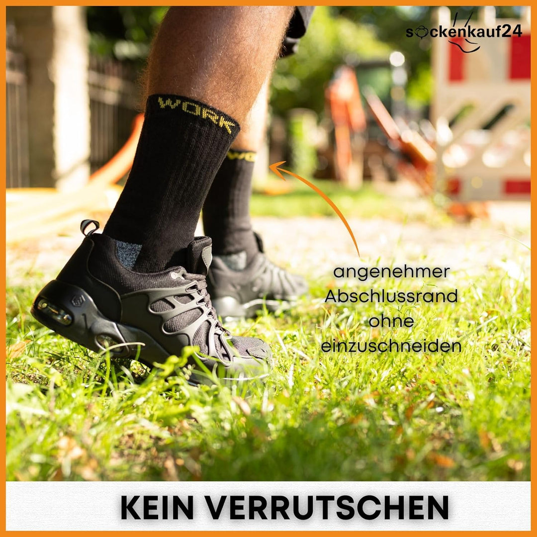 Herren Arbeitssocken (10 oder 20 Paar) WORK Socken Baumwolle 43-46 20 Paar | Schwarz/Grau Meliert, 4