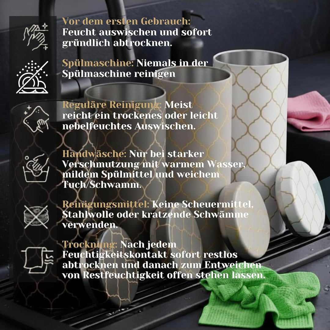4er-Set Metall-Aufbewahrungsdosen mit Deckel für Kaffeepads, losen Tee & Kaffeebohnen – Aromadicht &