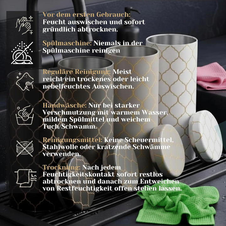 4er-Set Metall-Aufbewahrungsdosen mit Deckel für Kaffeepads, losen Tee & Kaffeebohnen – Aromadicht &