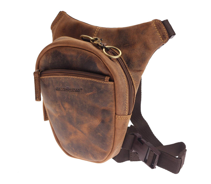 Greenburry Vintage Umhängetasche Baun 26x24x8cm Legbag Beintasche, Baun