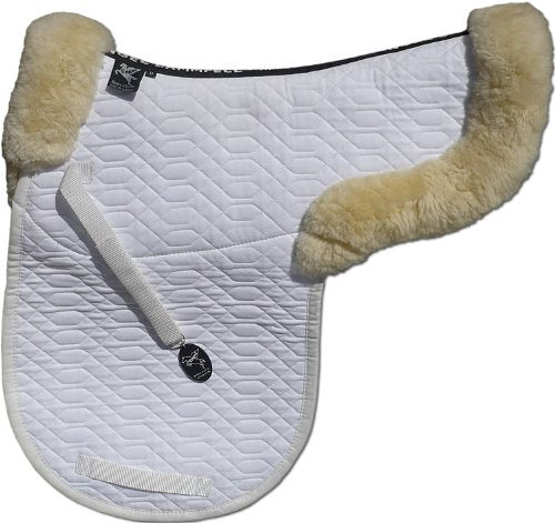 Engel Reitsport Lammfell Satteldecke SADEK2 Fell in Sattellage mit Fellrand vorne und hinten weiss-m