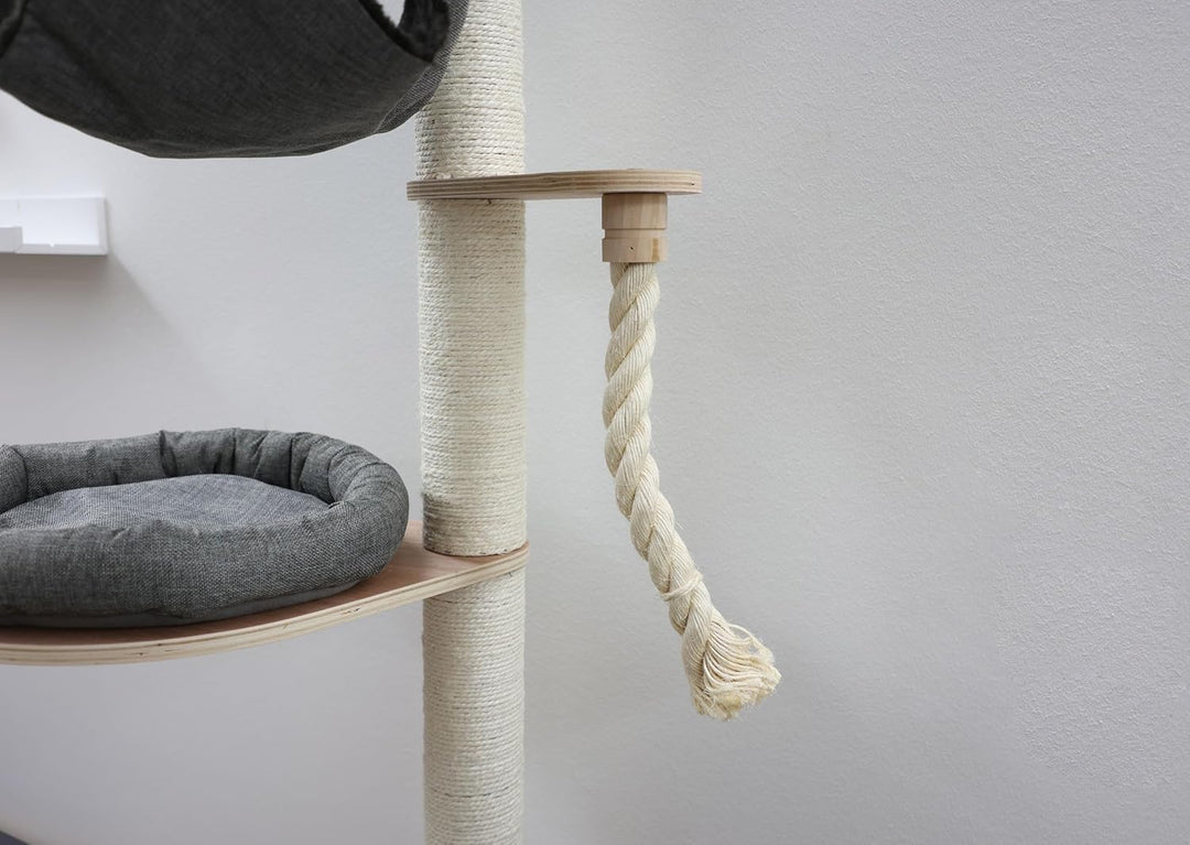 Kerbl Pet Wandkratzbaum Dolomit 2.0 Tofana | Grau, 160 cm hoch, Wandkratzbaum aus Holz und Sisal, mi