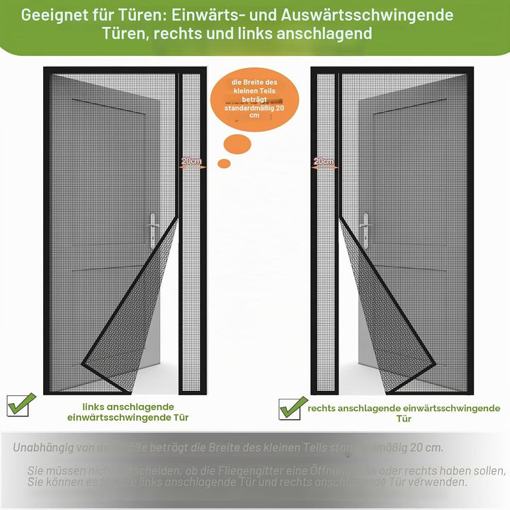 Risareyi Seitliche Öffnung Magnet Fliegengitter Balkontür 150x205cm Schwarz