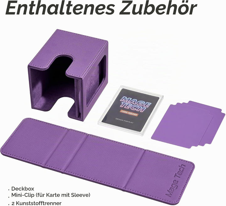 Mage Tech Commander Deck Box Lite - Leichter Kartenhalter mit abnehmbarer Abdeckung, passend für 100
