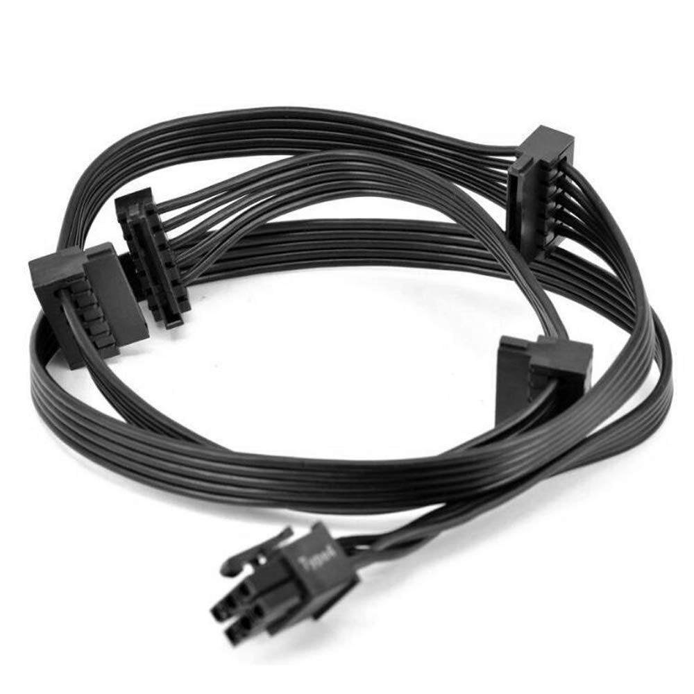 Gintai Austausch des SATA-Laufwerkskabels für Corsair hx1200 RM1000X RM850X RM750X 6-Pin to 4x