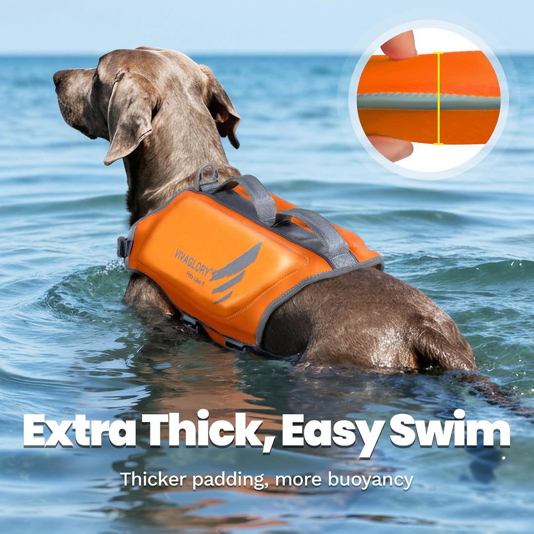 VIVAGLORY Hunde Schwimmweste High Buoyancy Hundeschwimmweste, XL, Orange | Rettungswesten Hunde-Schw