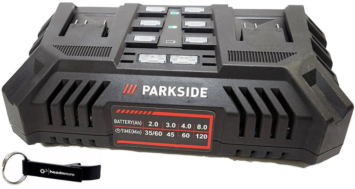 HEADNMORE® Bundle - Parkside® 20V Akku Doppelladegerät PDSLG 20 + HEADNMORE® Schlüsselanhänger