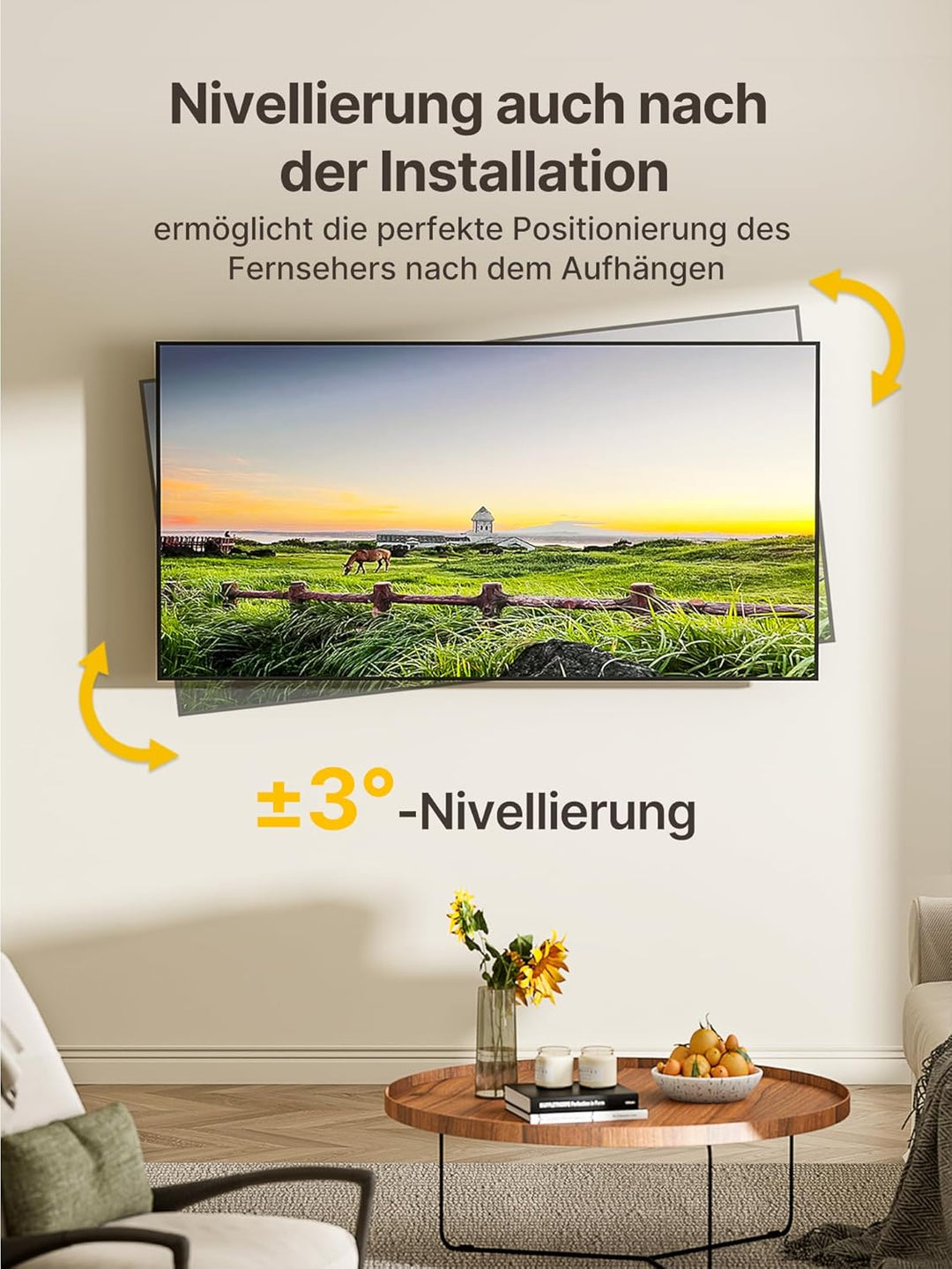 monTEK Lang Arm 946mm TV Wandhalterung für 23-65 Zoll Fernseher, ausziehbare TV Halterung schwenkbar
