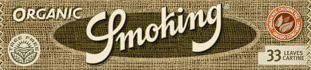 SMOKING Organic-King Size Paper-Hanfblatt-50 Hefte je 33 Blatt, Grün, M