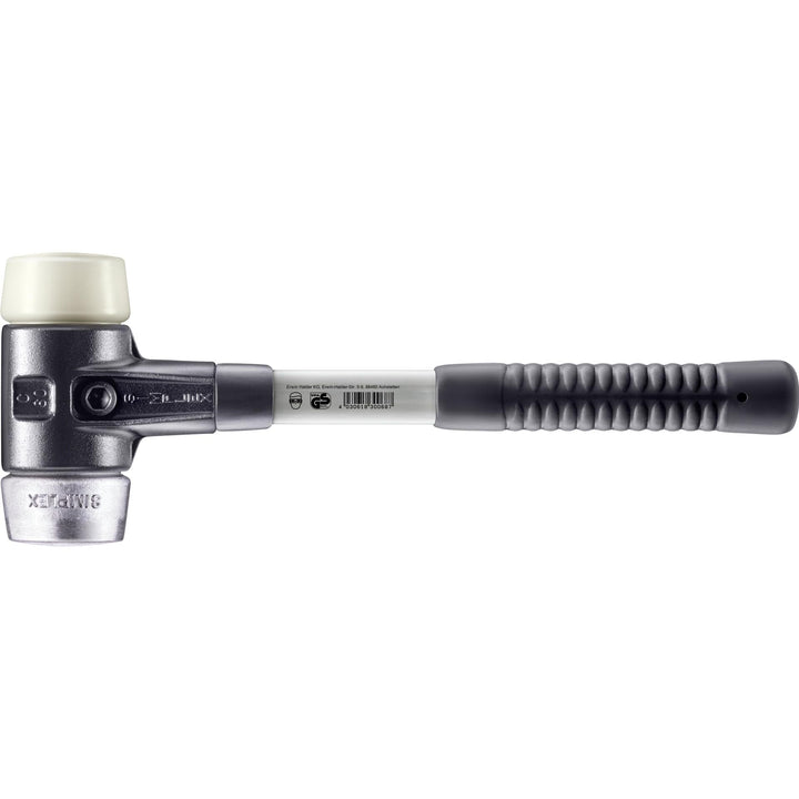 SIMPLEX-Schonhammer, Nylon/Weichmetall; mit verstärktem Tempergussgehäuse und Fiberglasstiel | D=60