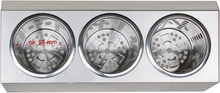 Beeketal 'BBK-5' Profi Gastro Besteckbehälter aus Edelstahl poliert inkl. 5 Köcher einreihig, entneh