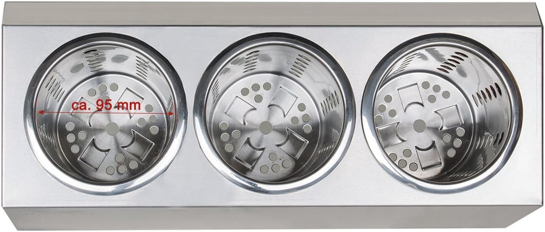 Beeketal 'BBK-4' Profi Gastro Besteckbehälter aus Edelstahl poliert inkl. 4 Köcher einreihig, entneh