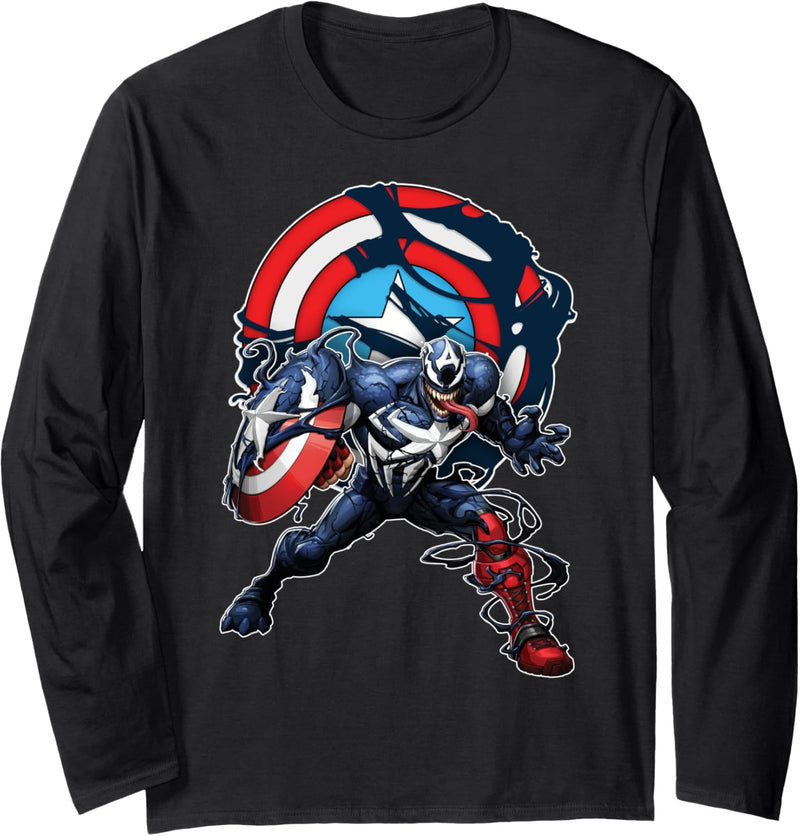 Marvel Captain Venom Portrait Logo Langarmshirt