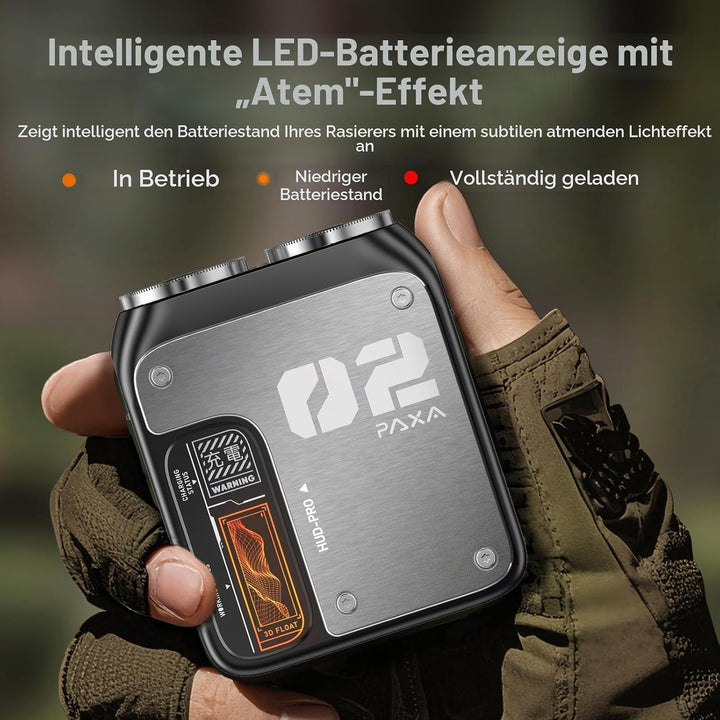 PAXA T01 Rasierer Herren Elektrisch,9000 U/Min Kompakter Elektrorasierer,IPX7 Rotationsrasierer Mini