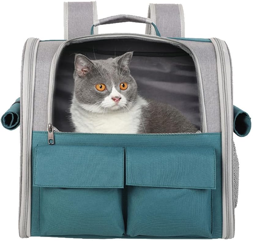 Transporttasche für Haustiere Katzen Hunde 10kg, Tragbare Rucksack Grosser Geräumig 4 Eintritt Top Ö