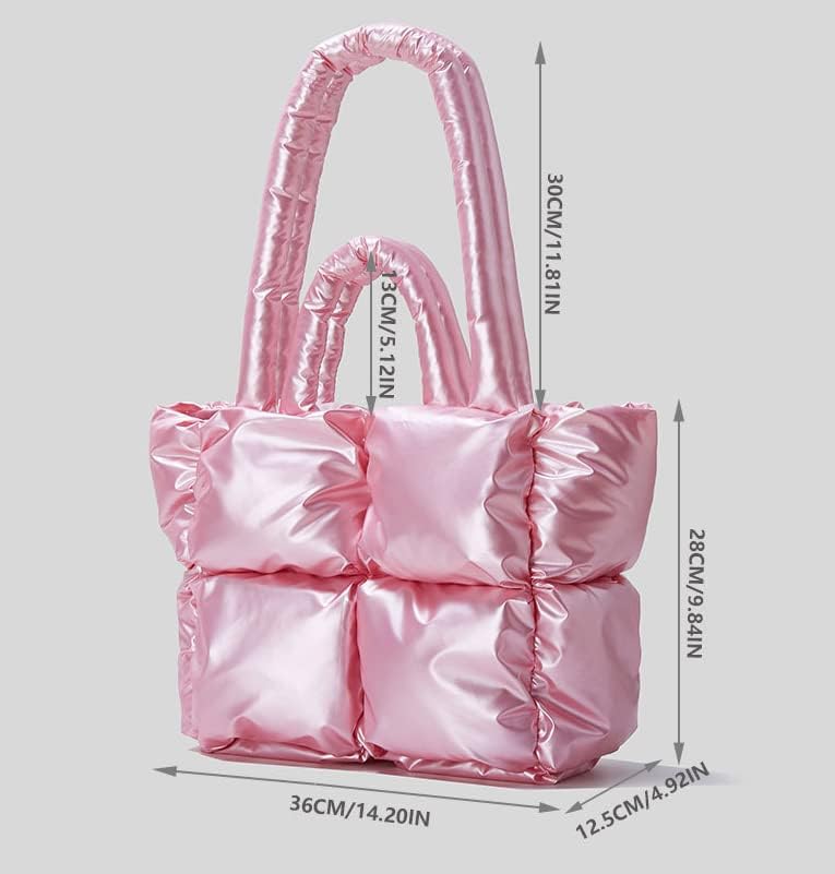 Avilego Puffer Umhängetasche für Frauen Mini Down Satchel Hobo Bag Gesteppte Tragetasche Chic Geldbö