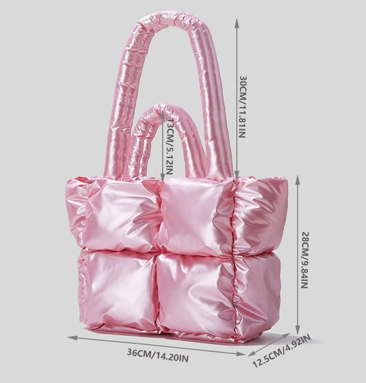Avilego Puffer Umhängetasche für Frauen Mini Down Satchel Hobo Bag Gesteppte Tragetasche Chic Geldbö