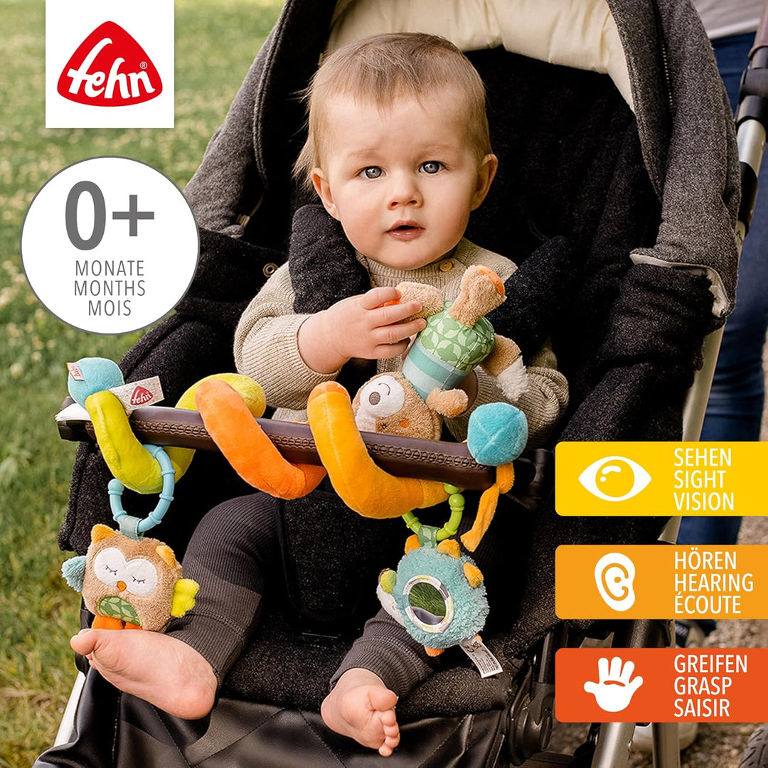 Fehn Activity Spirale Sleeping Forest - Kinderwagen Spielzeug zum Fühlen & Greifen - Babyspielzeug f
