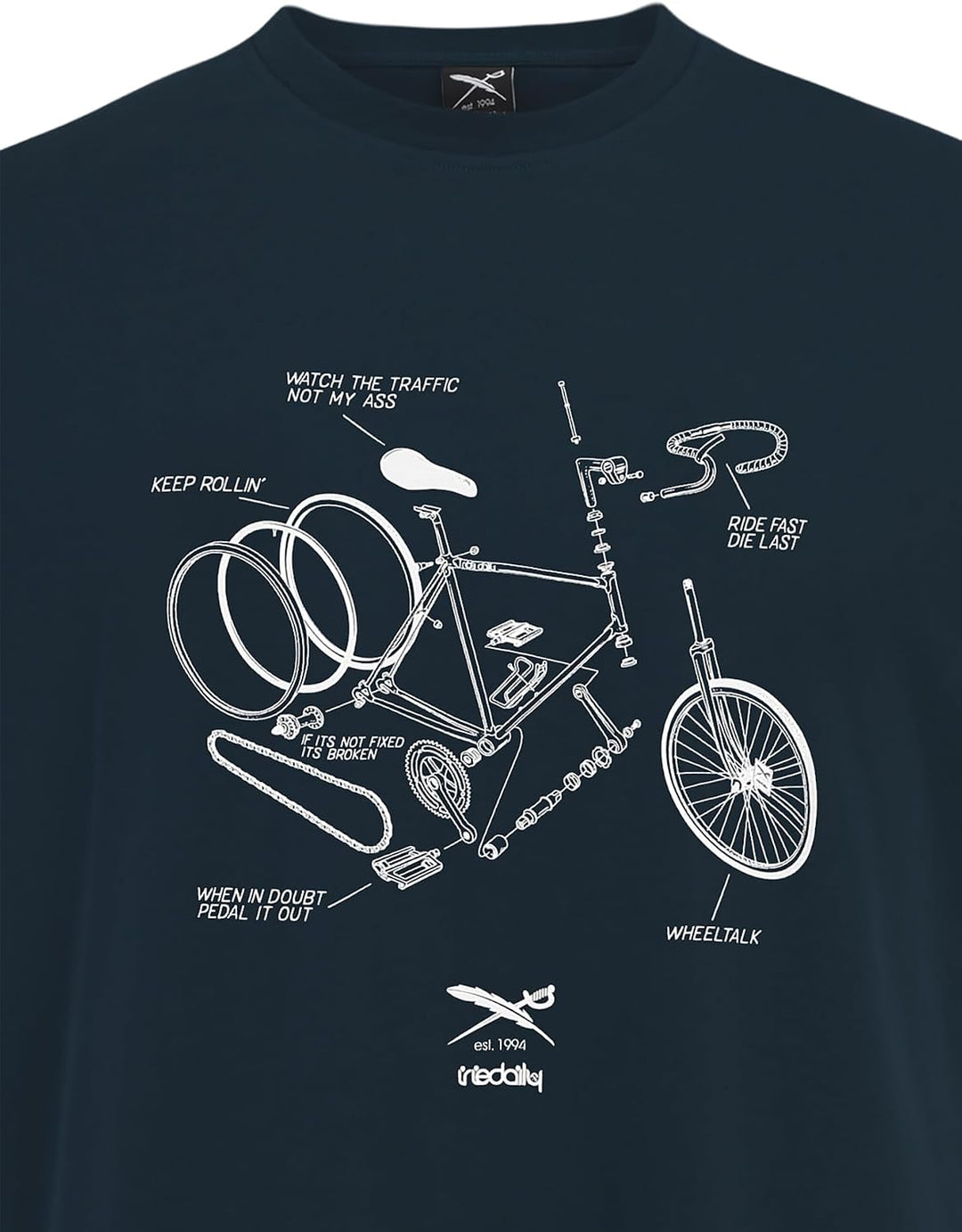 IRIEDAILY Herren T-Shirt BIKEPLOSION Baumwolle Regular Fit S Dark Orion, S Dark Orion
