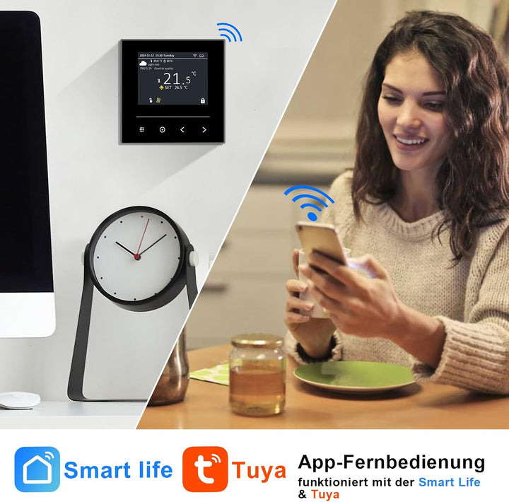KETOTEK Smart Thermostat für Wasser Fussbodenheizung 3A, Digital Programmierbar Raumthermostat Kompa