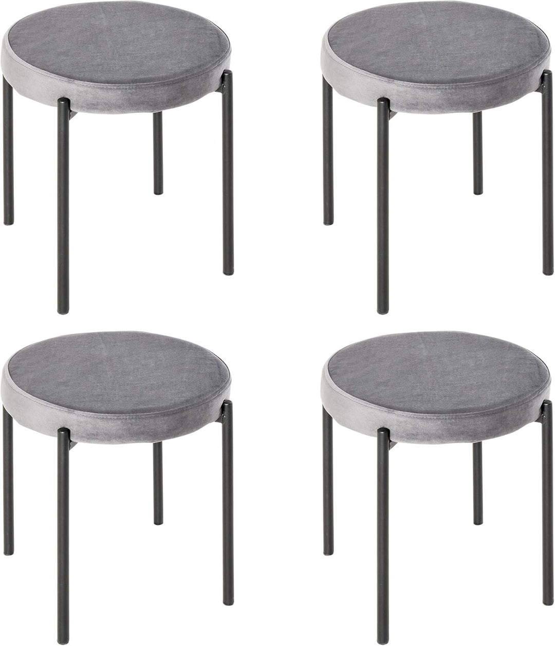HOMCOM 4er-Set Esszimmerhocker Esszimmerstühle Küchenstuhl Thekenhocker mit gepolstertem Sitz Rundho
