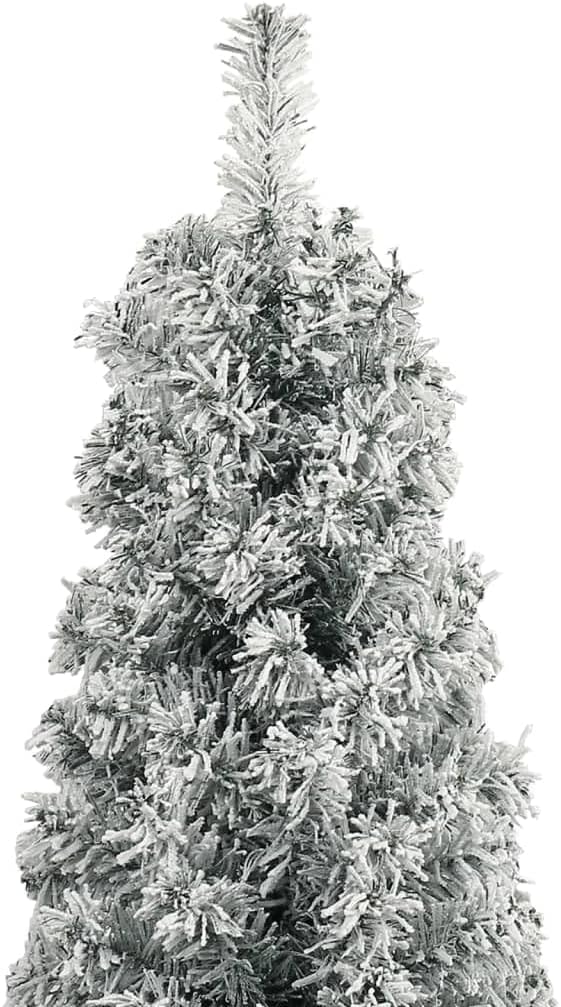 vidaXL Weihnachtsbaum Schlank, Christbaum mit Metallständer, Weihnachtsdekoration mit weissem Kunsts