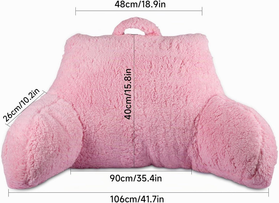 Rückenkissen mit Armlehnen, Abnehmbares Memory Foam Lendenstützkissen, Bettsitzkissen Ideal zum Lese