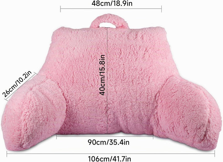 Rückenkissen mit Armlehnen, Abnehmbares Memory Foam Lendenstützkissen, Bettsitzkissen Ideal zum Lese