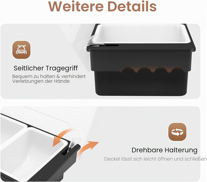 3 oder 5 Einsätzen Zutatenbehälter Topping Behälter, Zutatenbox Cocktail Obst Behälter, für Obst Sna