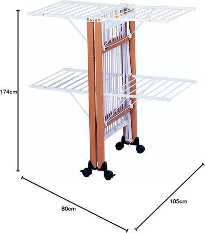 Foppapedretti Gulliver Faltwäscheständer, 105 x 80 x 174 cm, Holz,