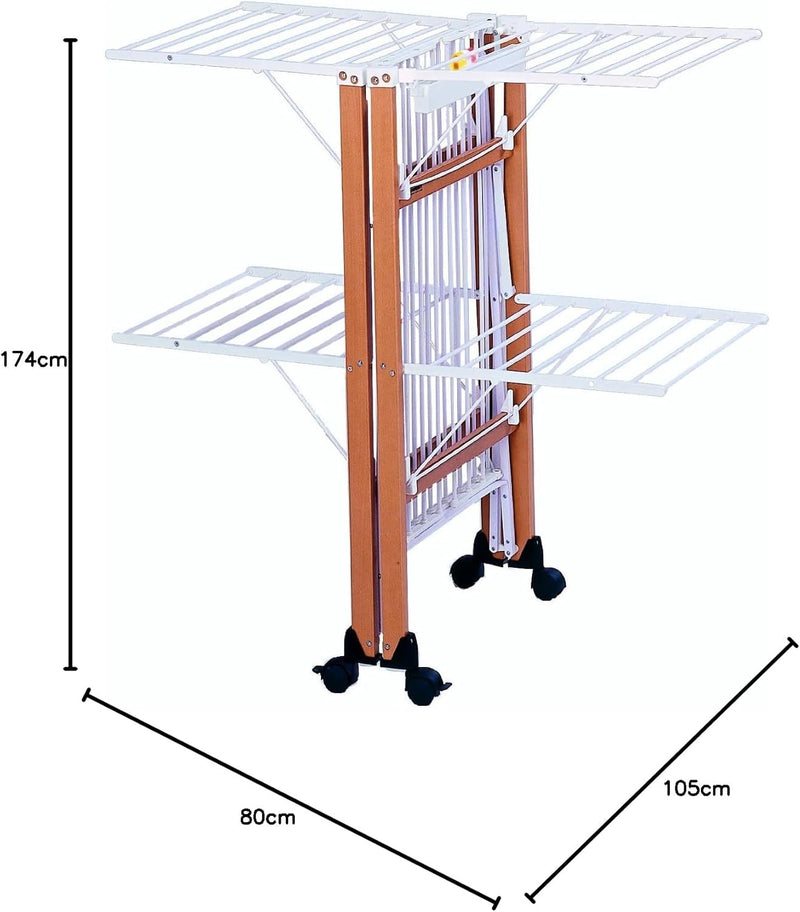 Foppapedretti Gulliver Faltwäscheständer, 105 x 80 x 174 cm, Holz,