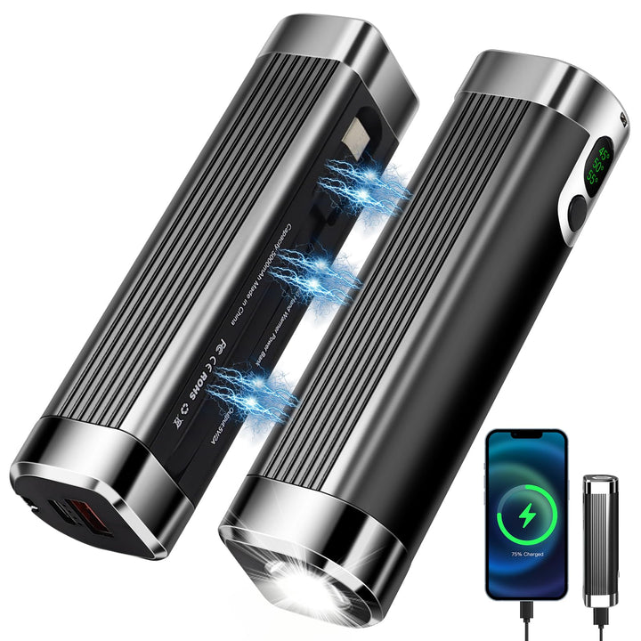 Handwärmer Wiederaufladbar 2 er,10000mAh Tragbarer Taschenwärmer,3 in1USB Batteriebetriebener Elektr