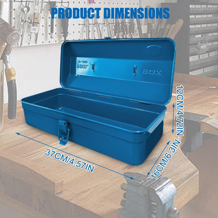 Mehrzweck-Werkzeugkiste mit Schlossschnalle leer Gross Werkzeugbox 37×16×12cm Robust Langlebig Metal