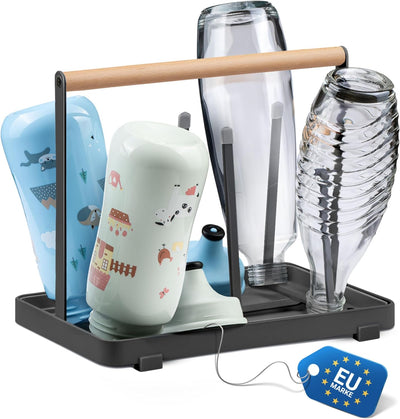 D&D Living All-in-One Flaschenhalter für SodaStream - Abtropfgestell für Flaschen Aller Art: Duo, Cr