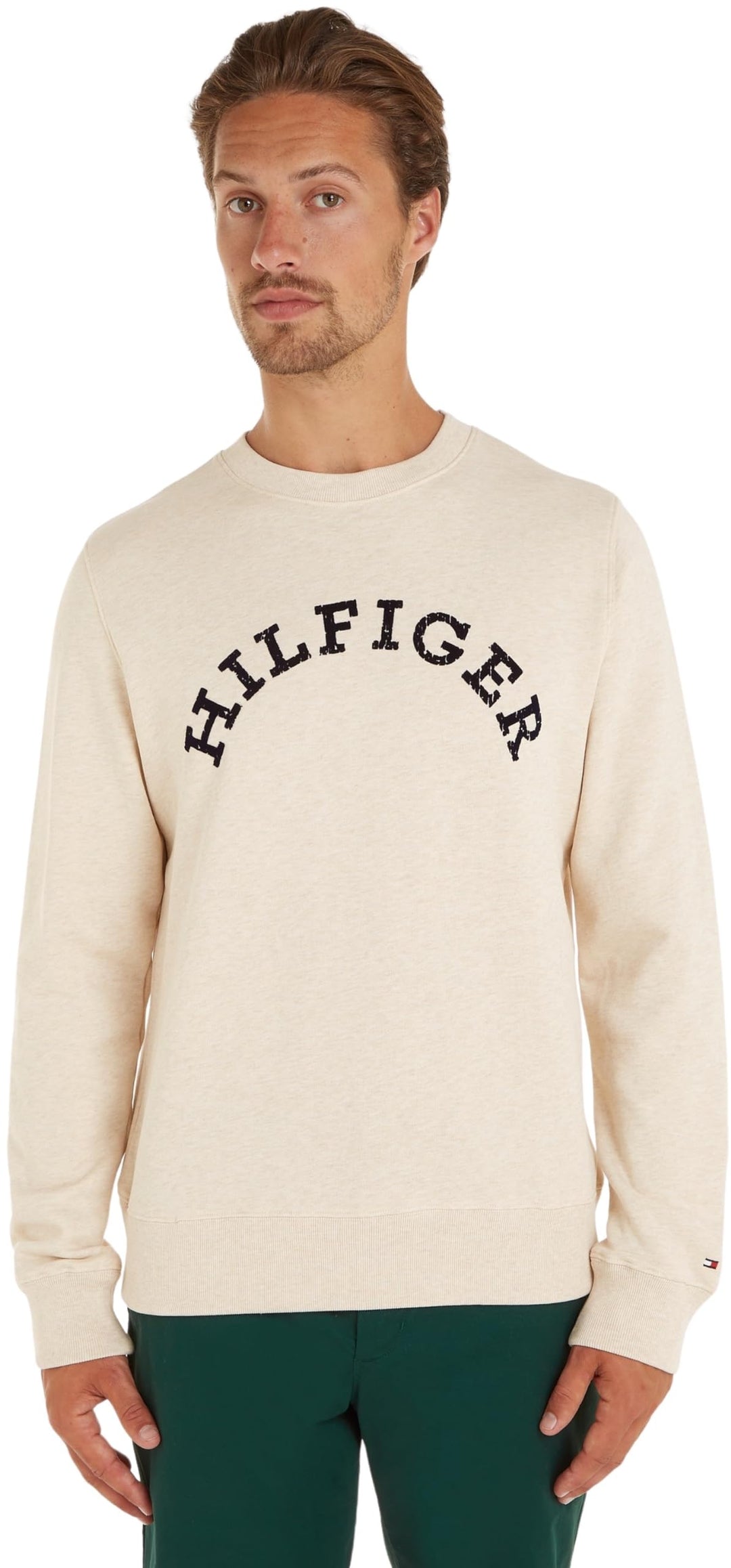 Tommy Hilfiger Herren Sweatshirt ohne Kapuze XS Braun (Calico Heather), XS Braun (Calico Heather)