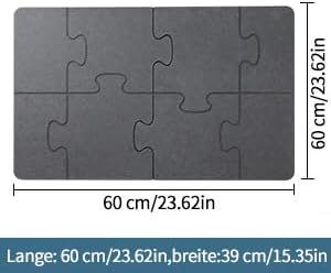 Badematte Stein - Faltbar Diatomeenerde Badematte,Super Saugfähig Badematte,Schnell Trocknend,rutsch