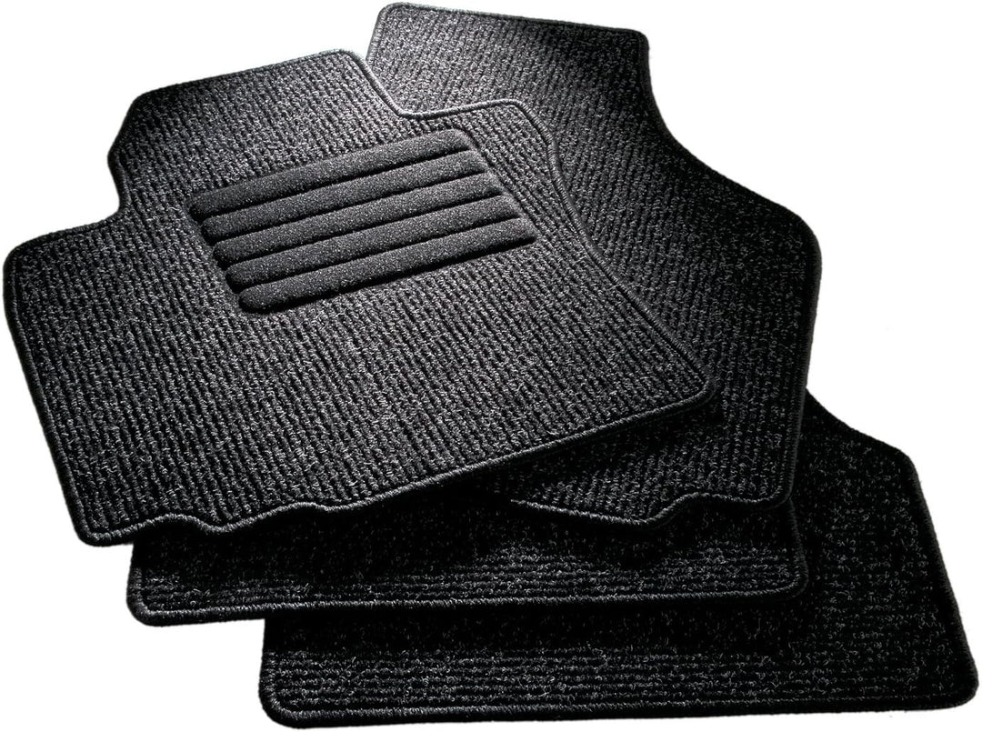 CarFashion BasicRips DL4 | Auto Fussmatte in schwarz meliert | Automatte | schwarzer Trittschutz | S