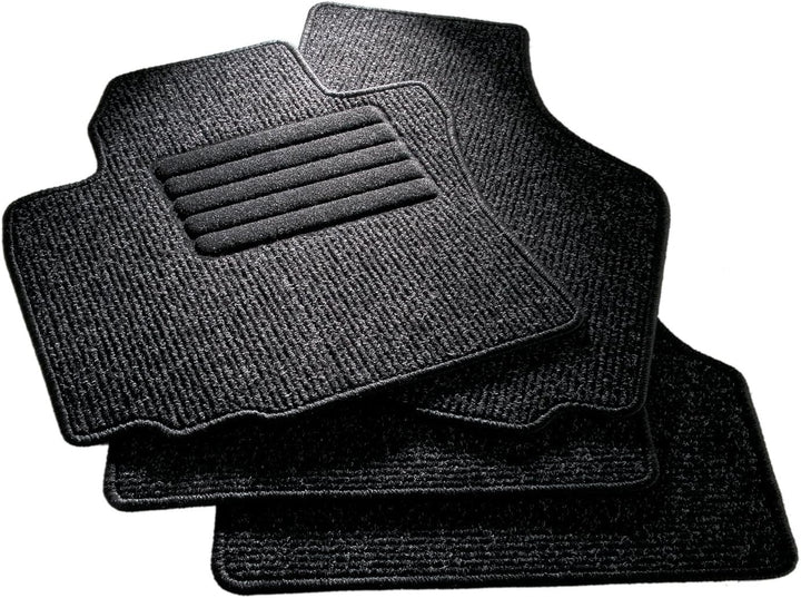 CarFashion BasicRips DL4 | Auto Fussmatte in schwarz meliert | Automatte | schwarzer Trittschutz | S