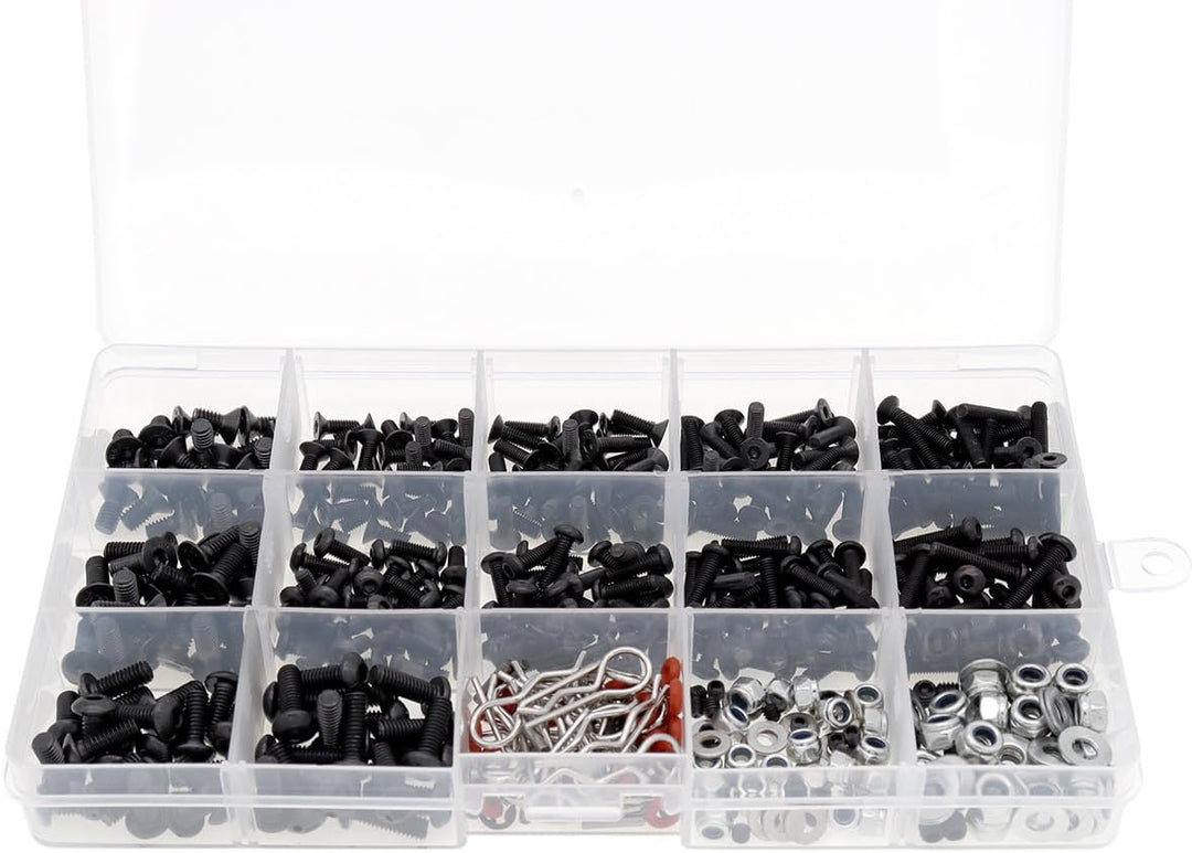 YijiaLink 500-Stück Universal RC Auto Schraubensatz Schrauben Sortiment Set Hardware Fasteners Kompa