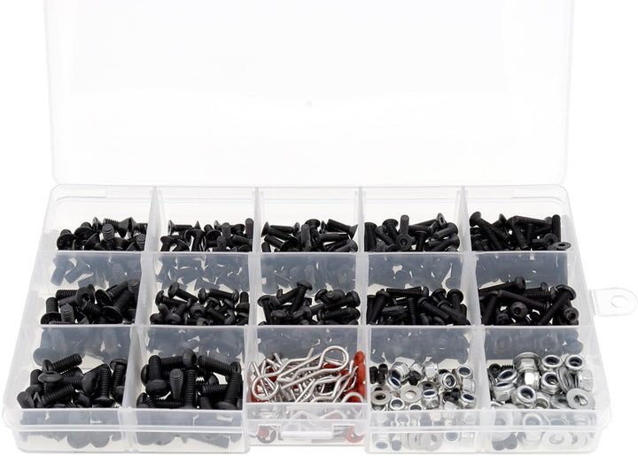YijiaLink 500-Stück Universal RC Auto Schraubensatz Schrauben Sortiment Set Hardware Fasteners Kompa