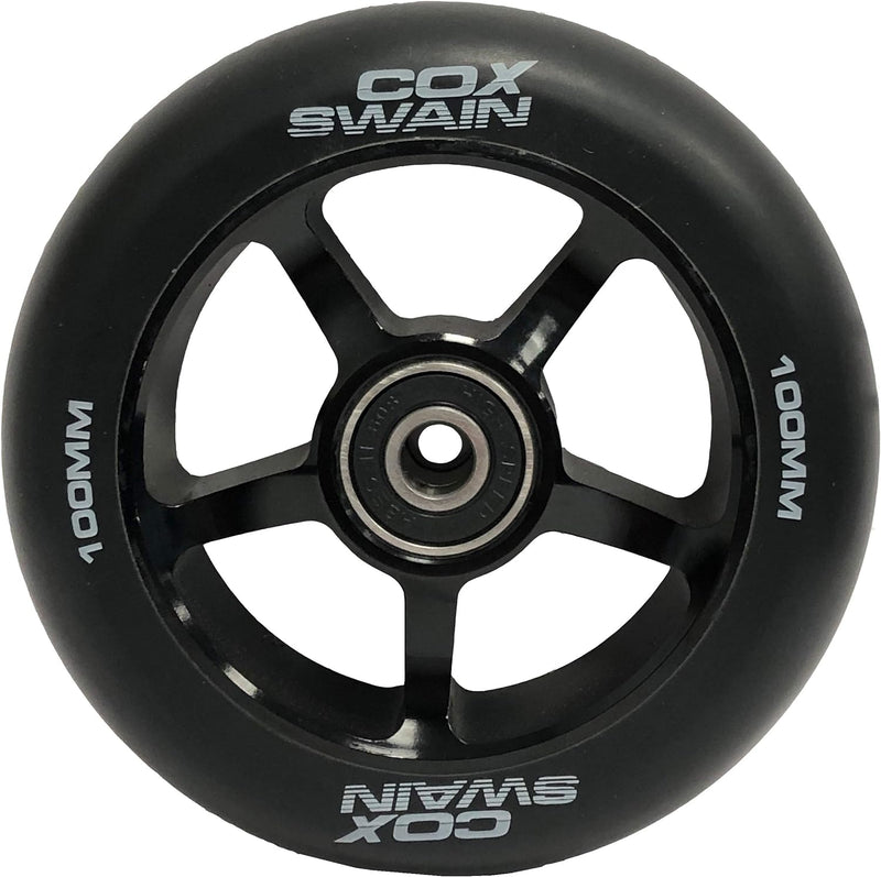 Cox Swain 2 STK. X-385 High End 100mm Stunt Scooter Rollen Alu Core - ABEC 11 Lager, Black/Black