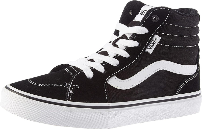 Vans Unisex Kinder Filmore Hi Sneaker 35 EU Suede Canvas Black White, 35 EU Suede Canvas Black White