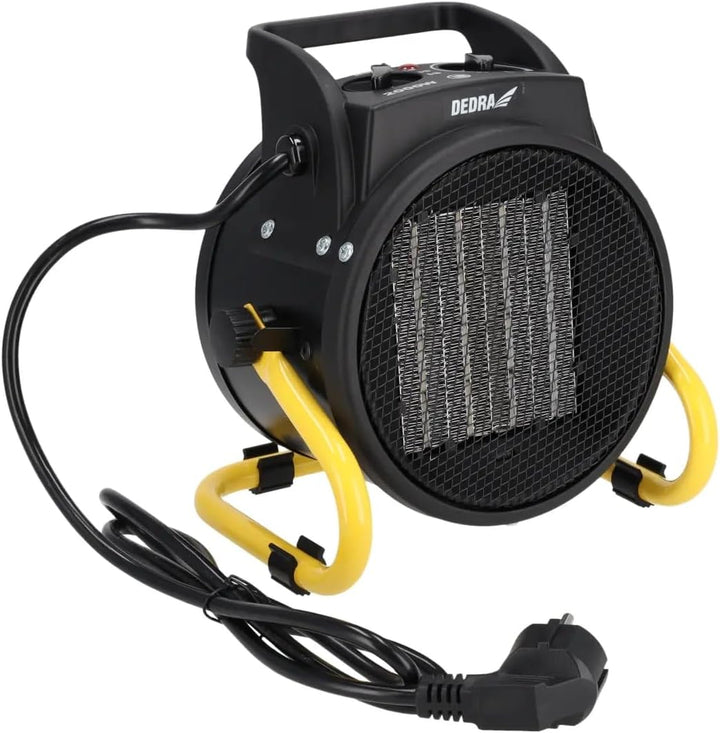 DEDRA Elektrische PTC-Heizung 2,0 kW, rund, schwarz Heizfläche 20 m², keramisches Heizelement, für g