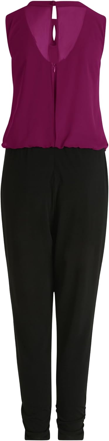 Vera Mont Damen Jumpsuit mit Cut-Outs 48 Patch Black/Purple, 48 Patch Black/Purple