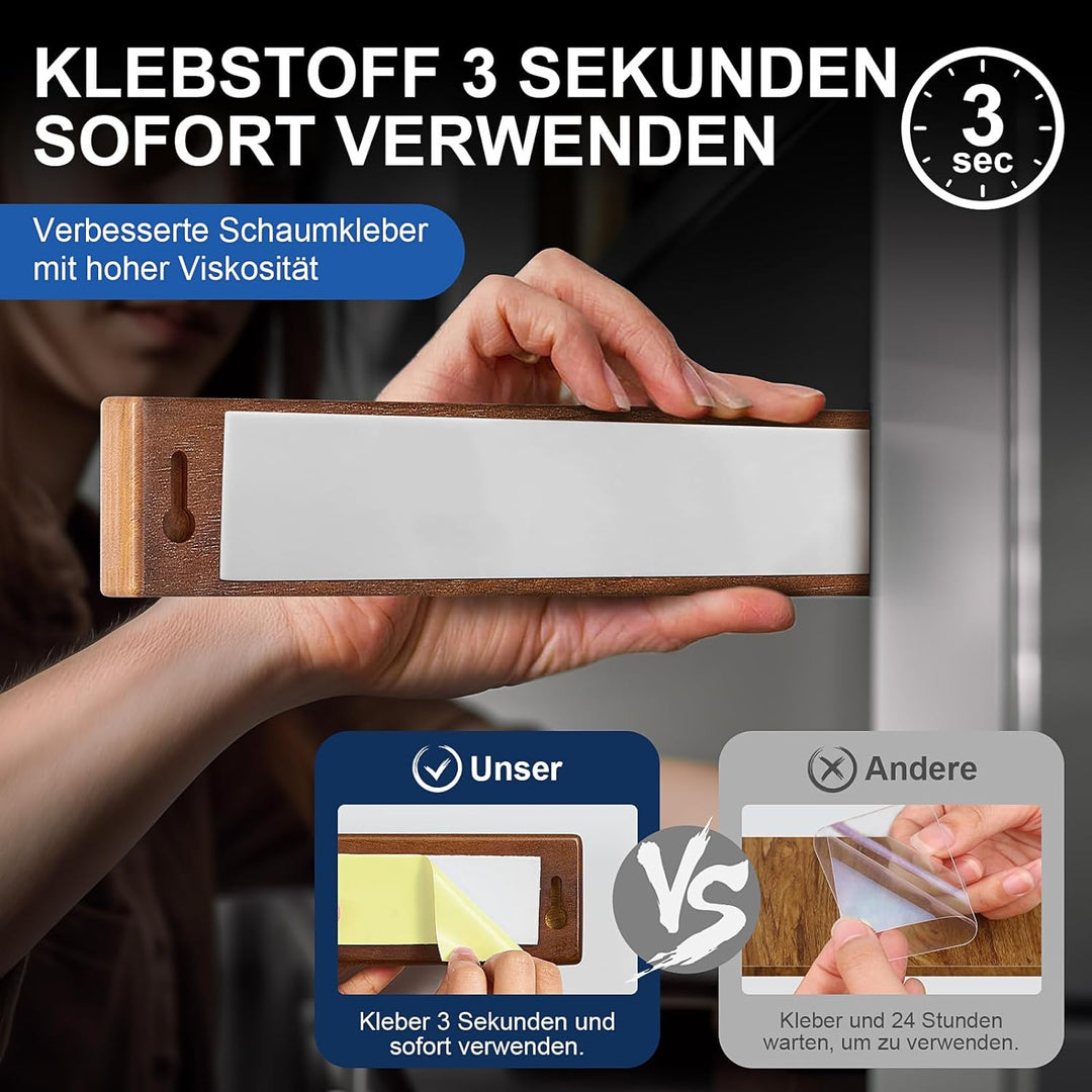 ENOKING Magnetleiste Messer 26 cm, Messerblock Magnetisch ohne Messer, Magnet Messerhalter aus Akazi