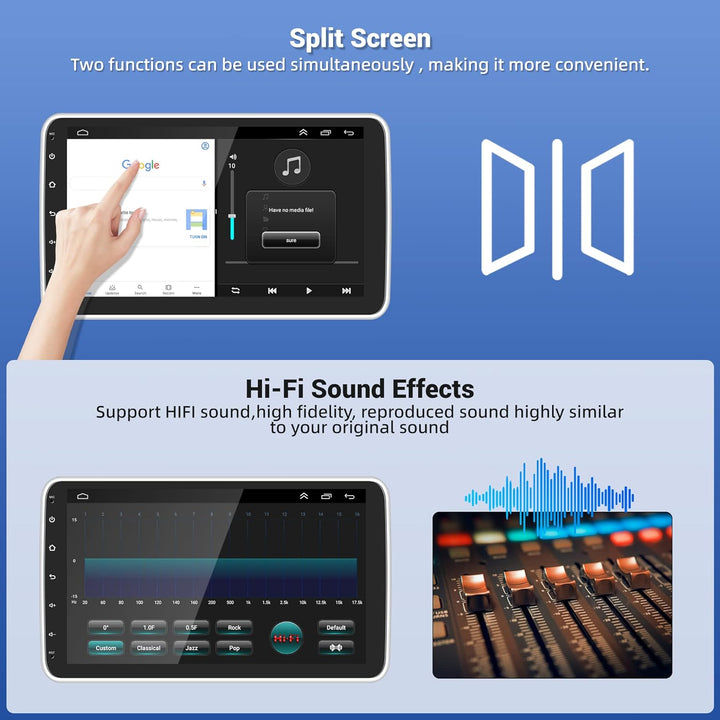 2G+32G Android 11.0 Autoradio 1 Din Wireless Apple Carplay Android Auto mit GPS Navi 10.1 Zoll Verti