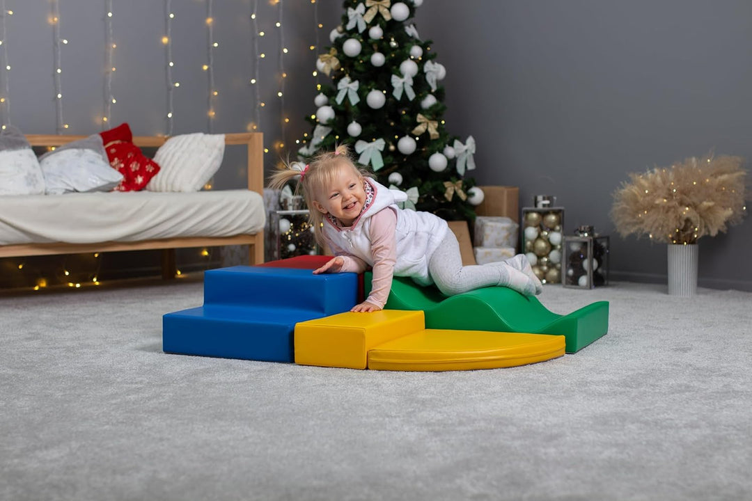 IGLU SOFT PLAY 6 Softbausteine Riesenbausteine Schaumstoffbausteine - Anti-Rutsch (Blau,gelb,grün,ro